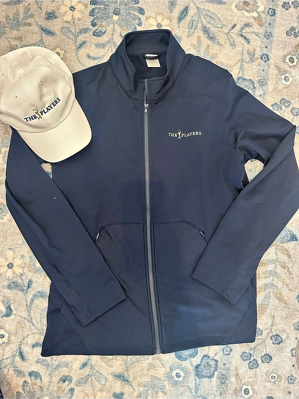 The Players Women's 2XL Navy Blue Full-Zip Jacket Like New Golf Hat